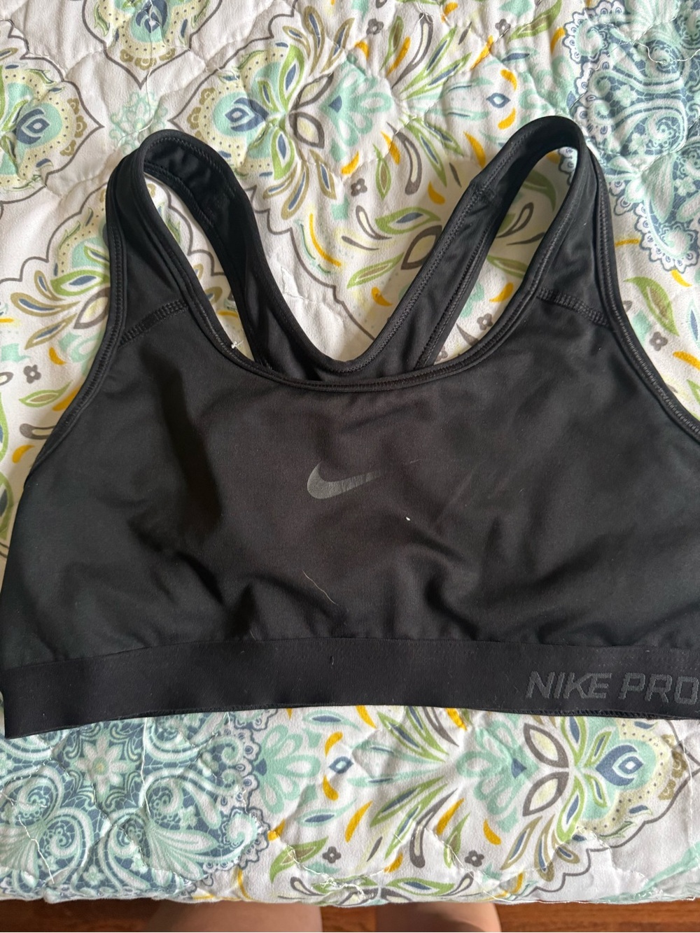 Nike Black Racerback Sports Bra with Subtle Logo